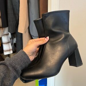 Target Black Leather Booties
